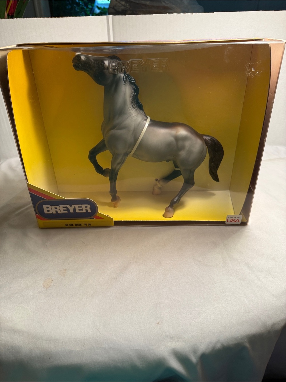 Breyer Horse #896 Rarin’ to Go Gray and Black Rearing Horse Model w original box